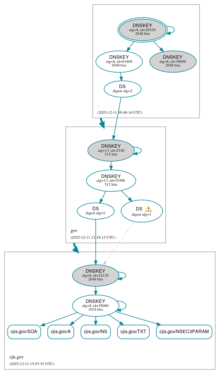 DNSSEC authentication graph