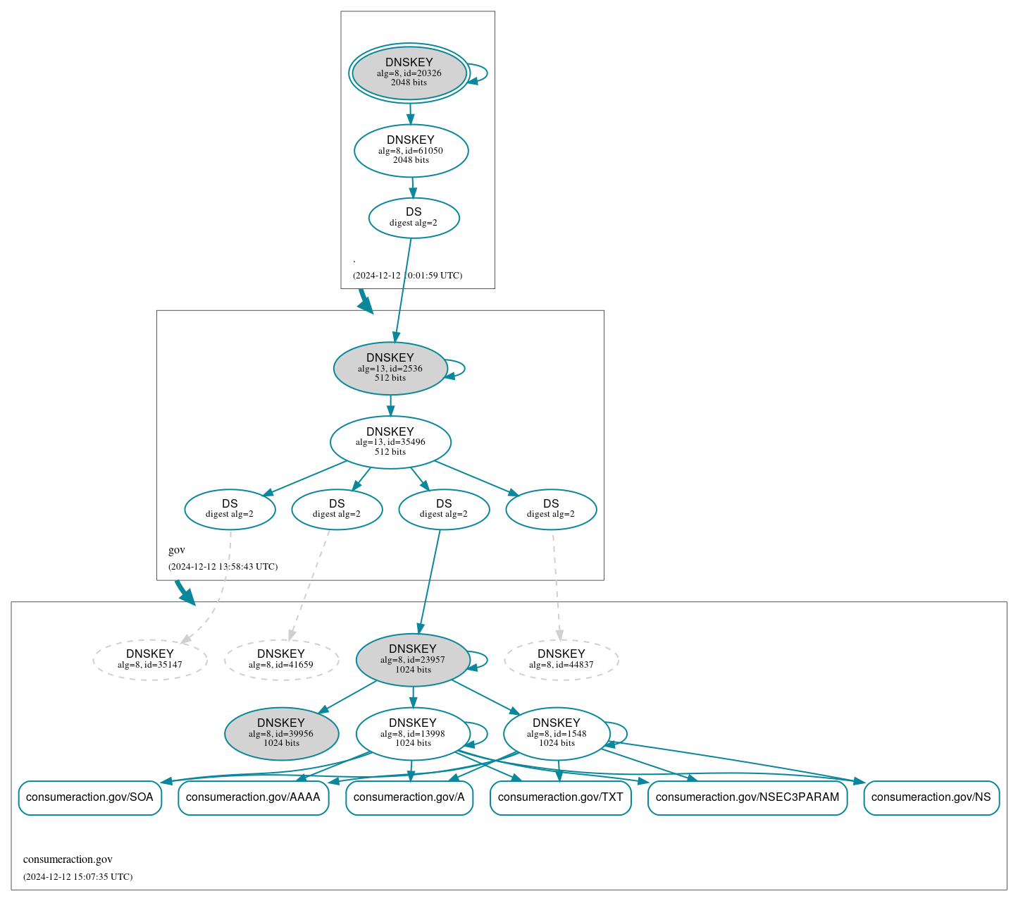 DNSSEC authentication graph