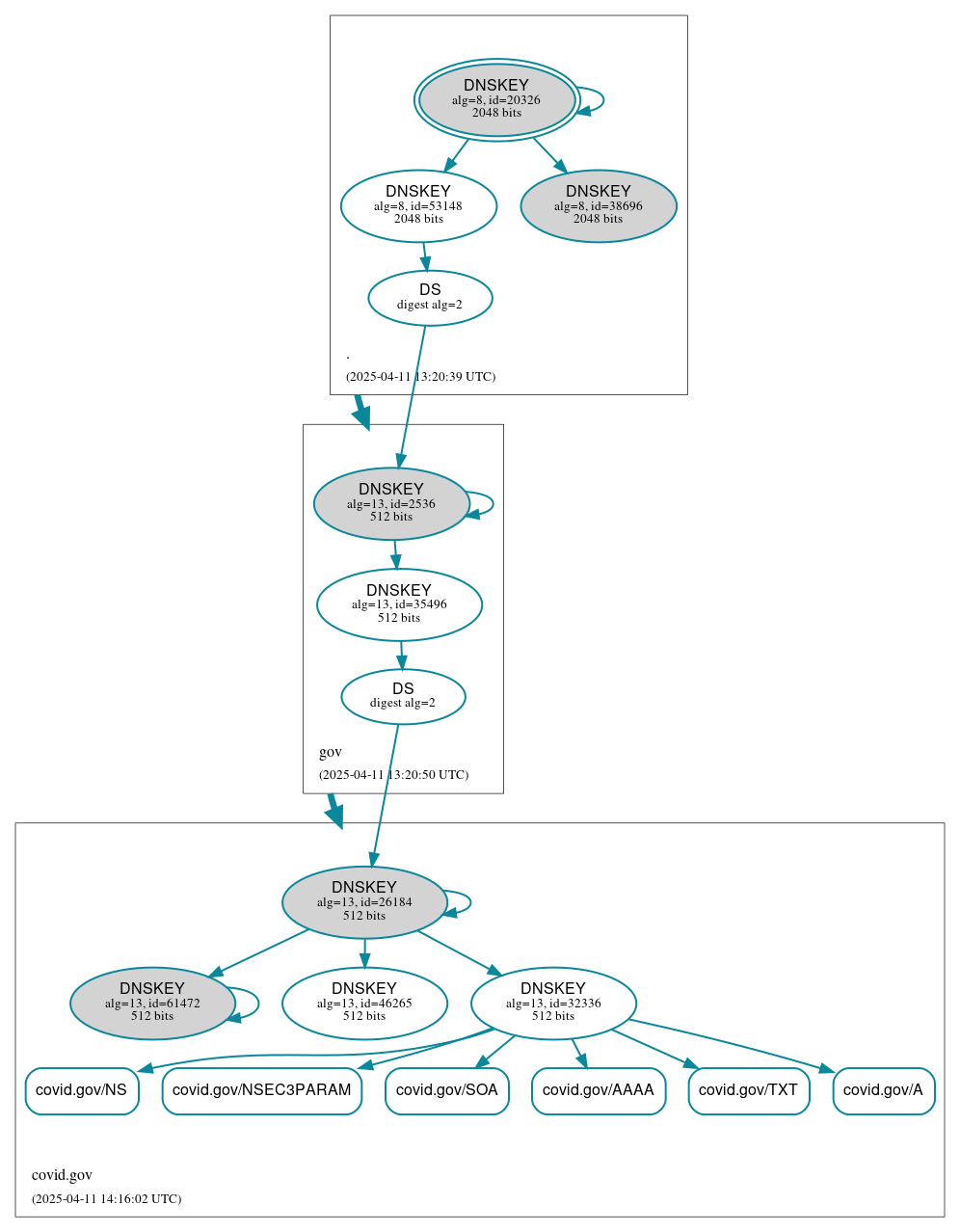 DNSSEC authentication graph