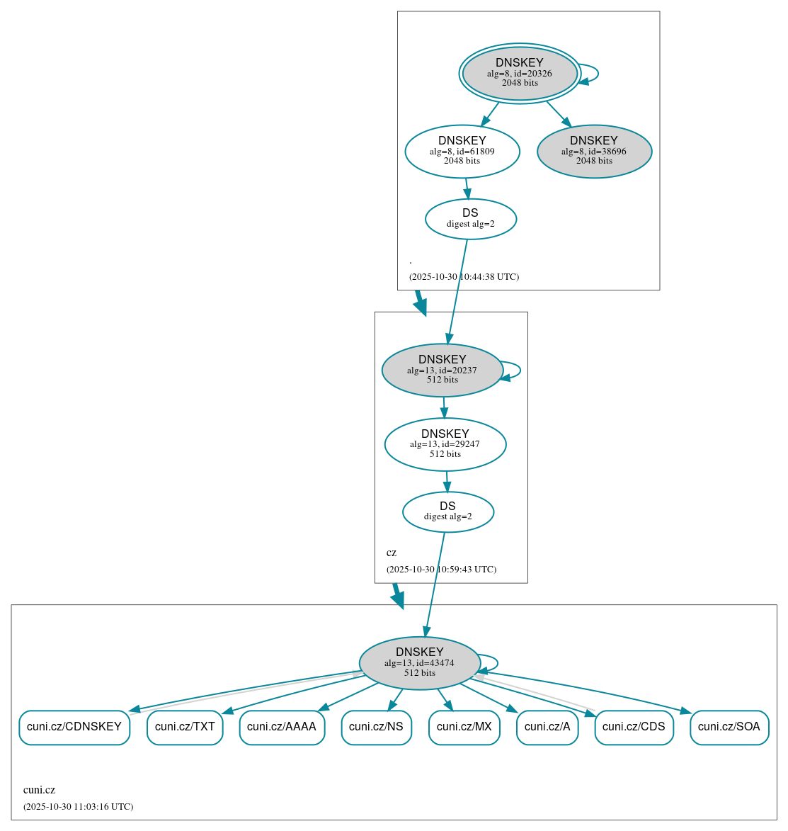 DNSSEC authentication graph