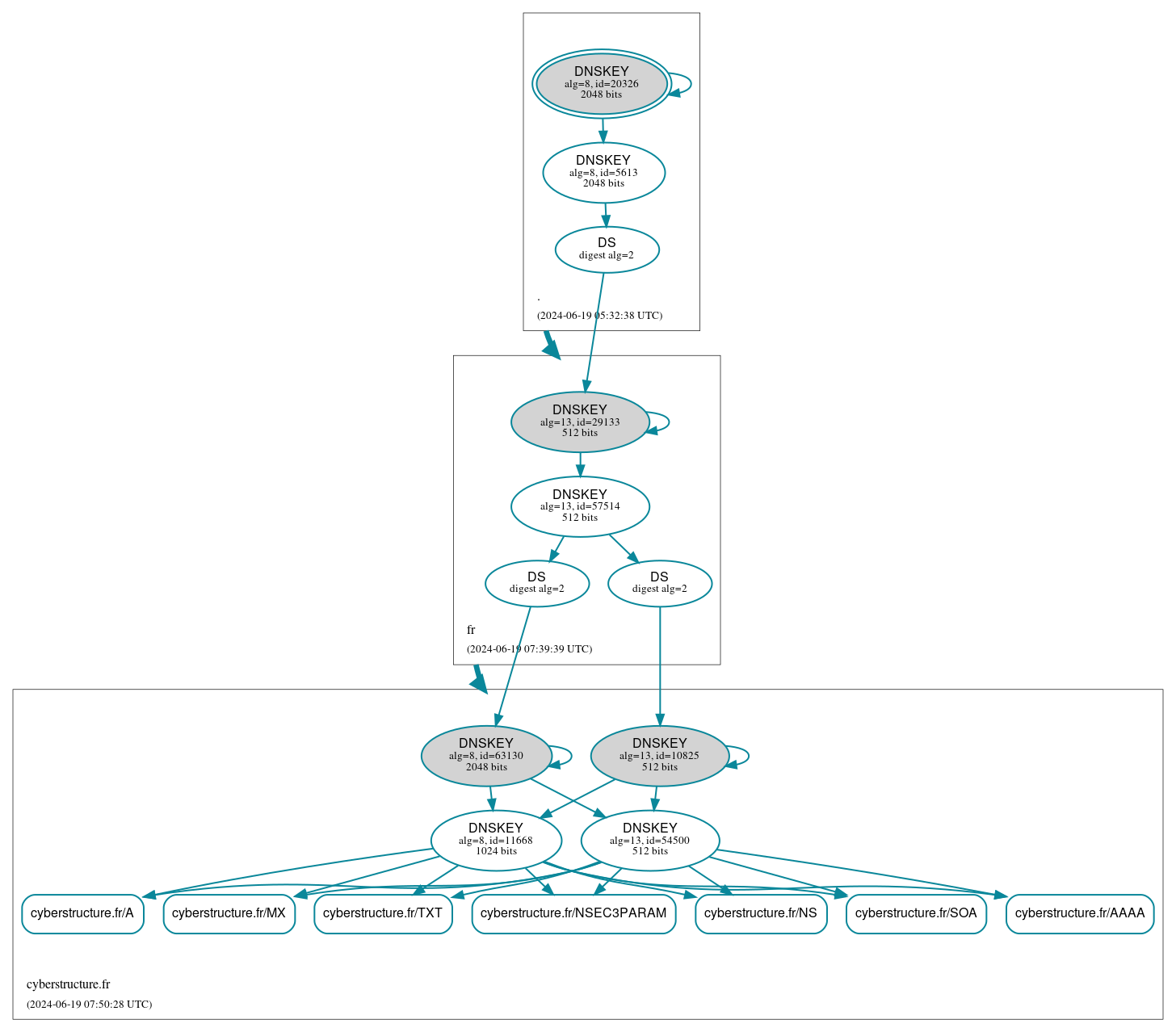 DNSSEC authentication graph