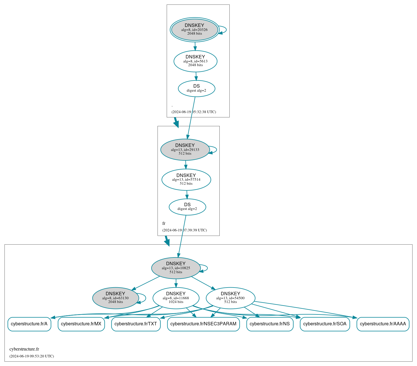 DNSSEC authentication graph