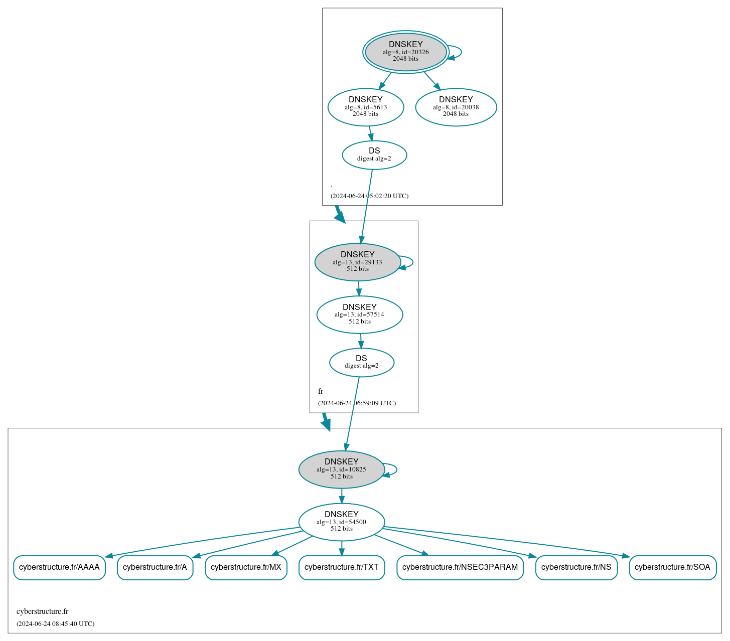 DNSSEC authentication graph