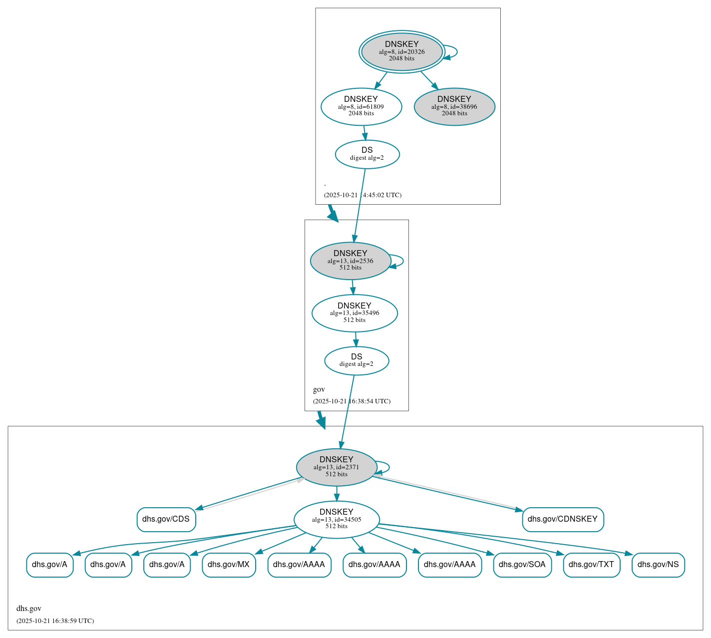 DNSSEC authentication graph