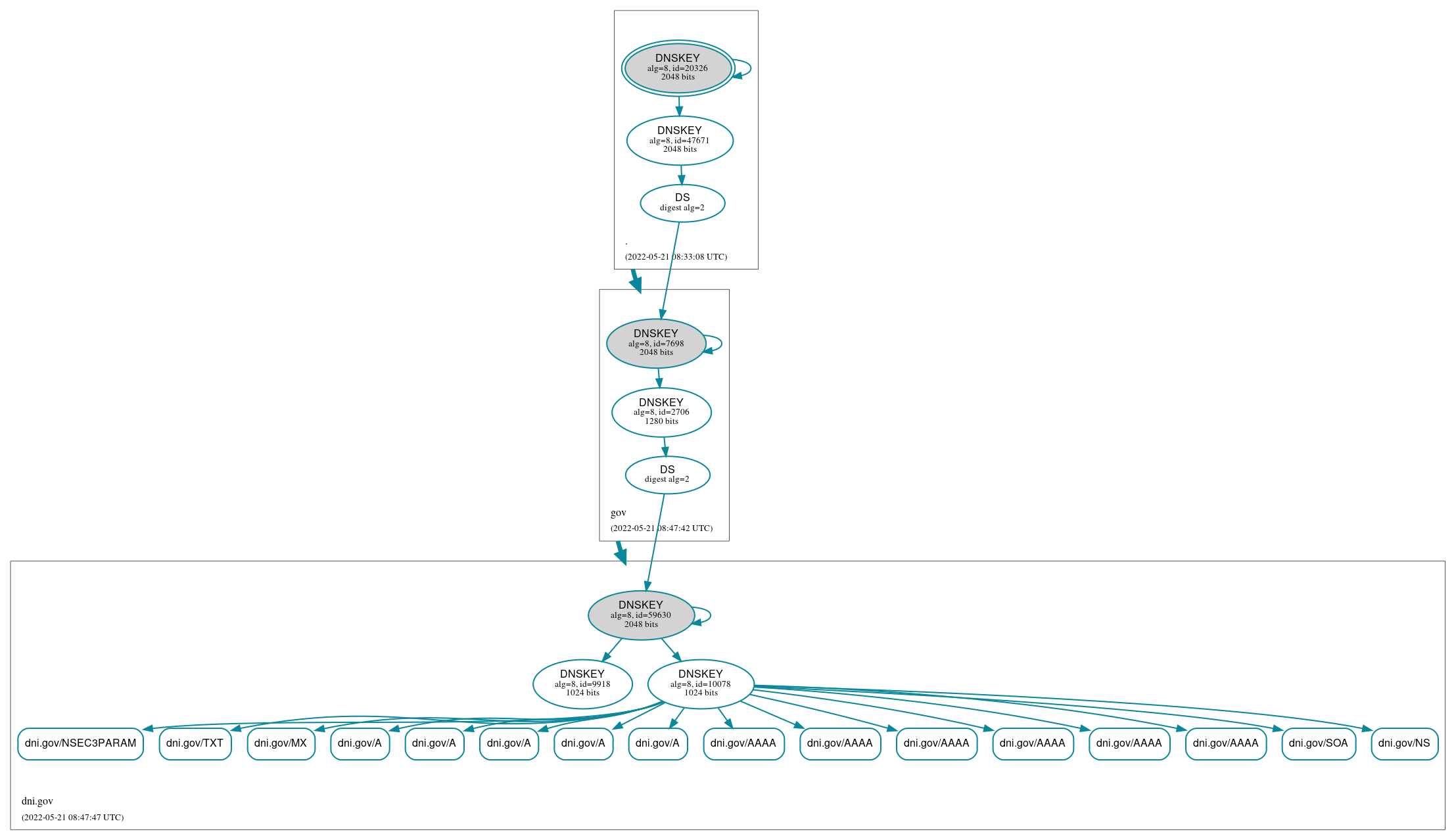 DNSSEC authentication graph