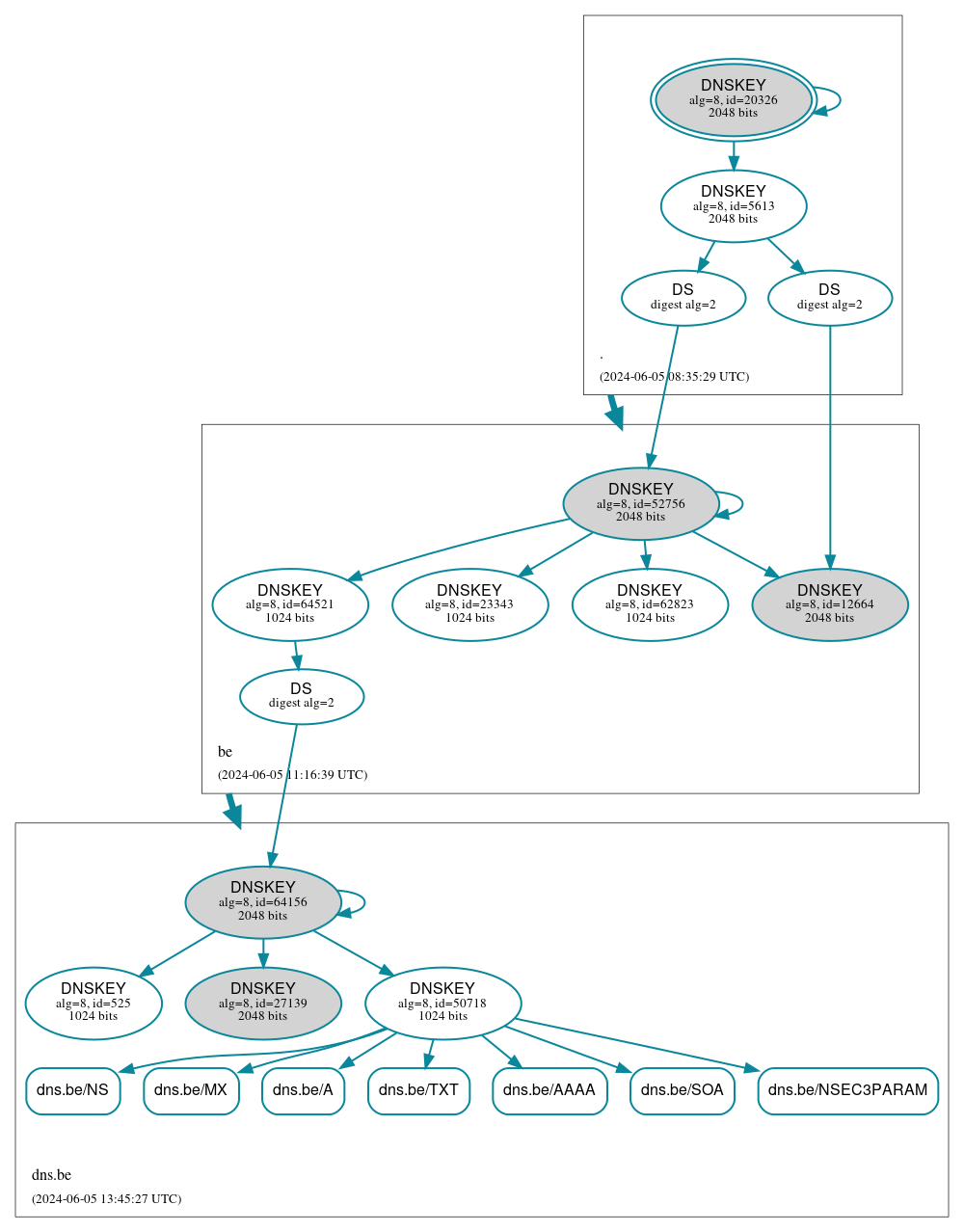 DNSSEC authentication graph