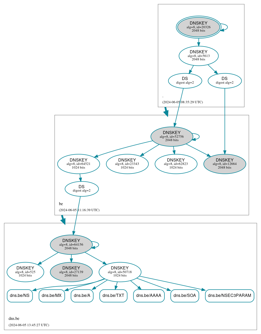 DNSSEC authentication graph