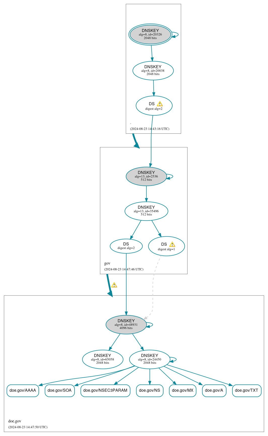 DNSSEC authentication graph