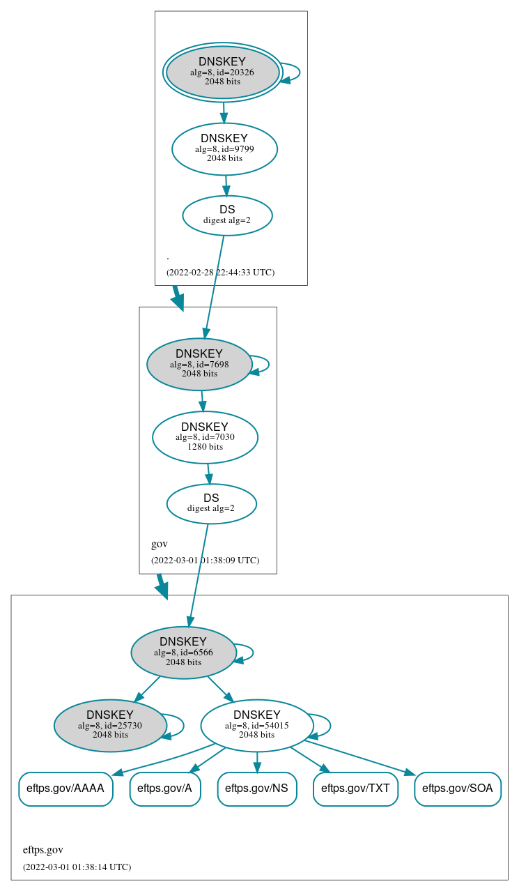 DNSSEC authentication graph