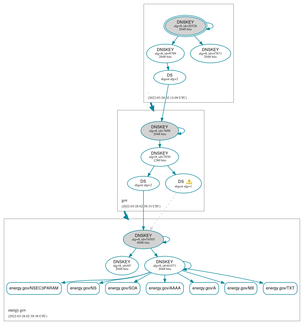 DNSSEC authentication graph