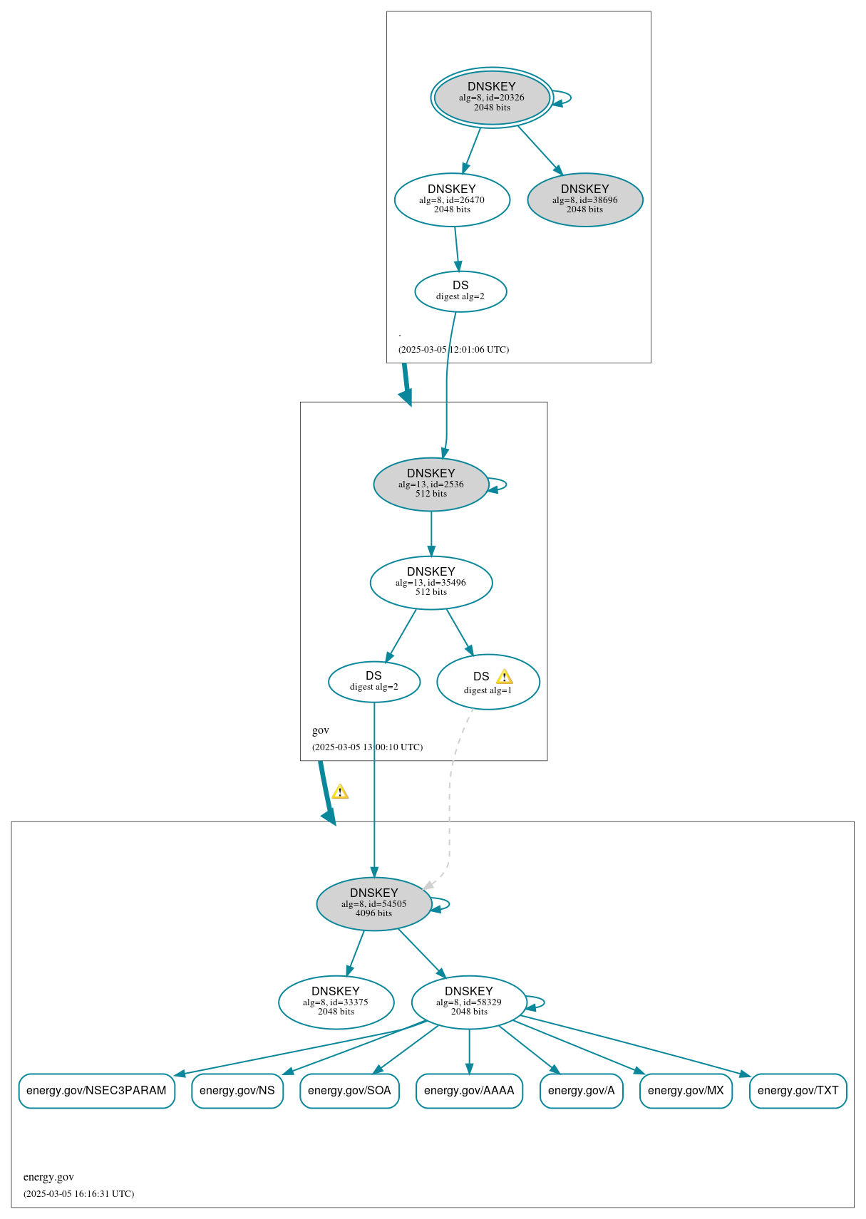 DNSSEC authentication graph