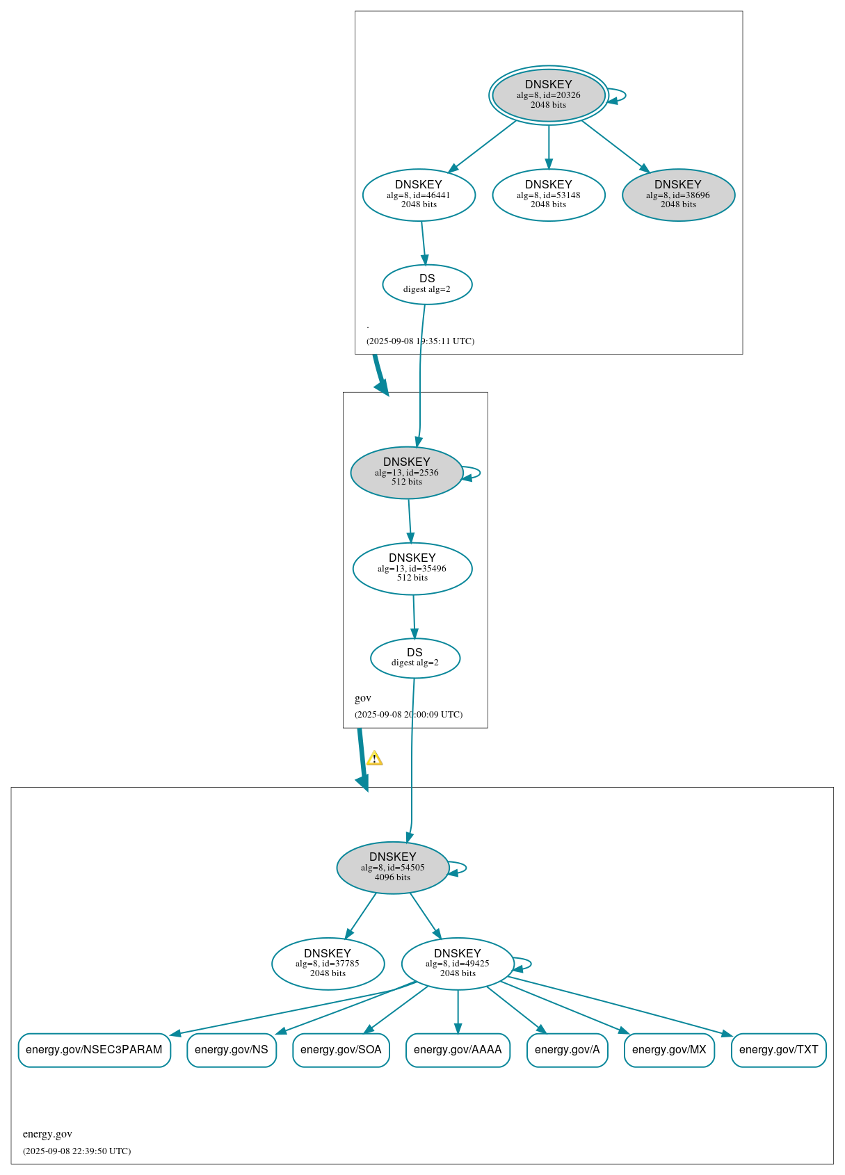 DNSSEC authentication graph