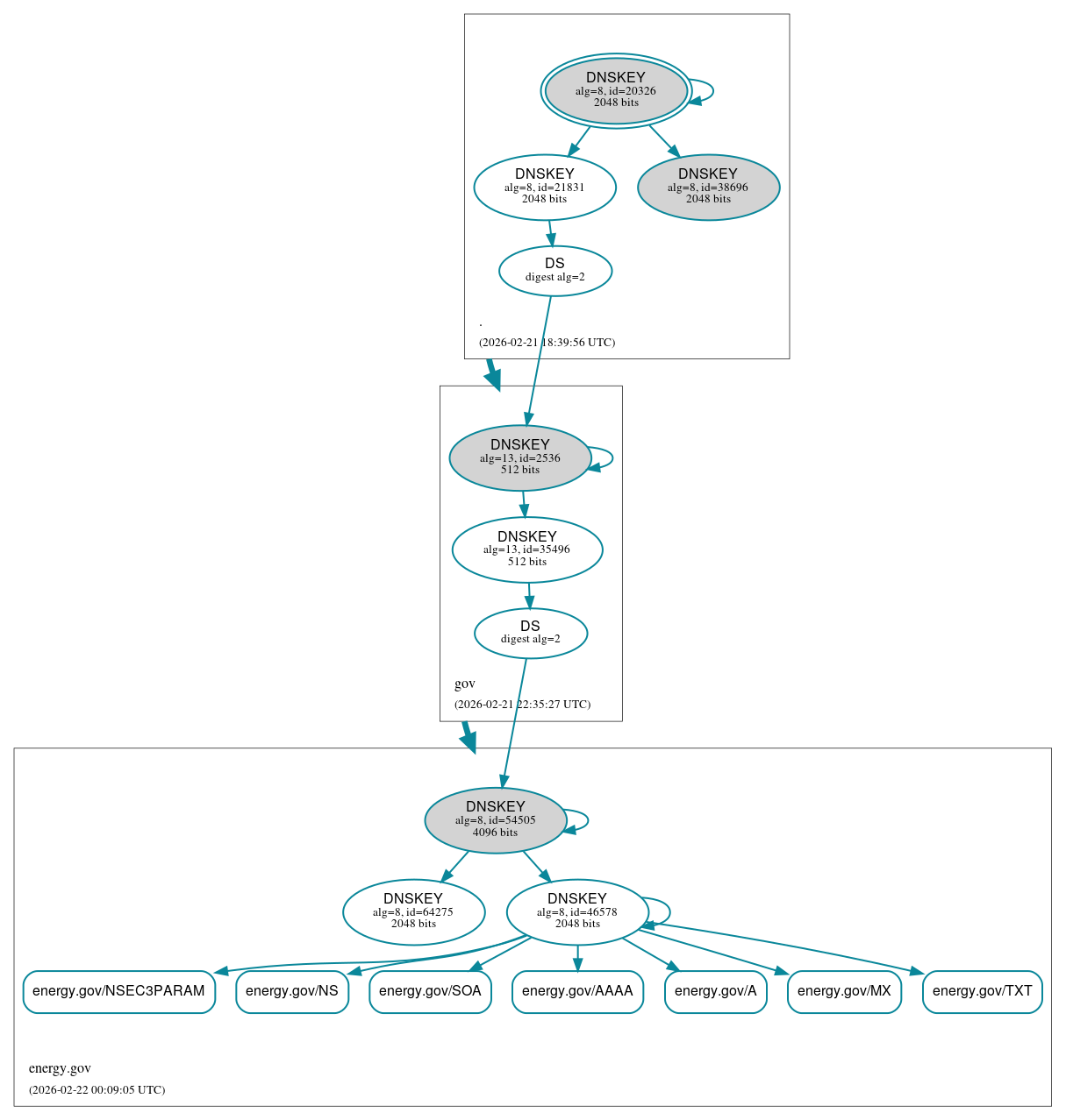 DNSSEC authentication graph