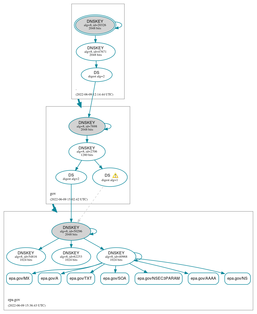 DNSSEC authentication graph