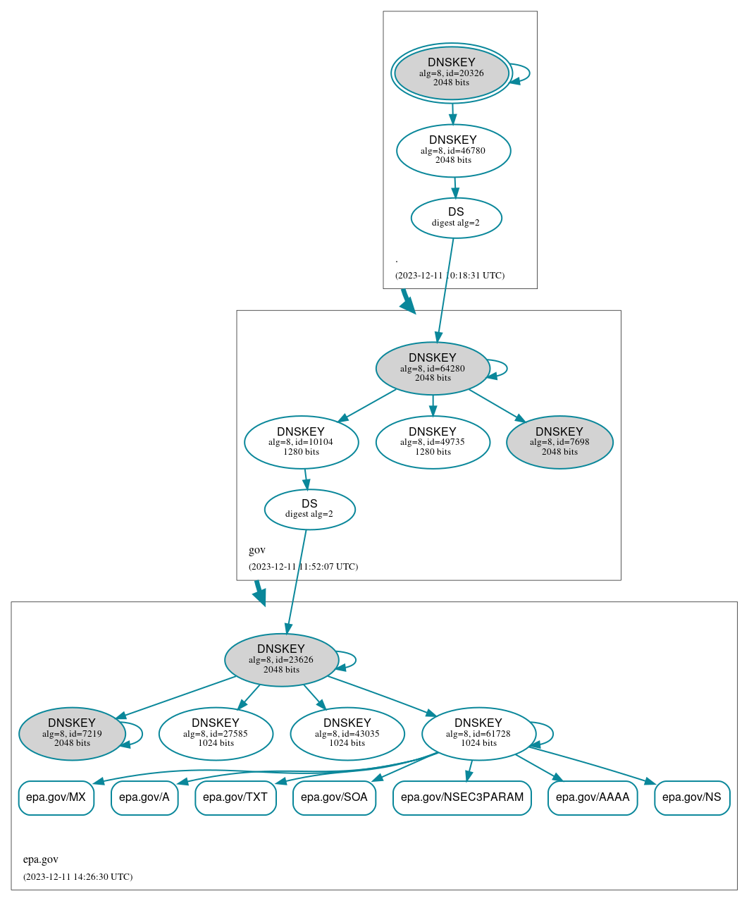 DNSSEC authentication graph