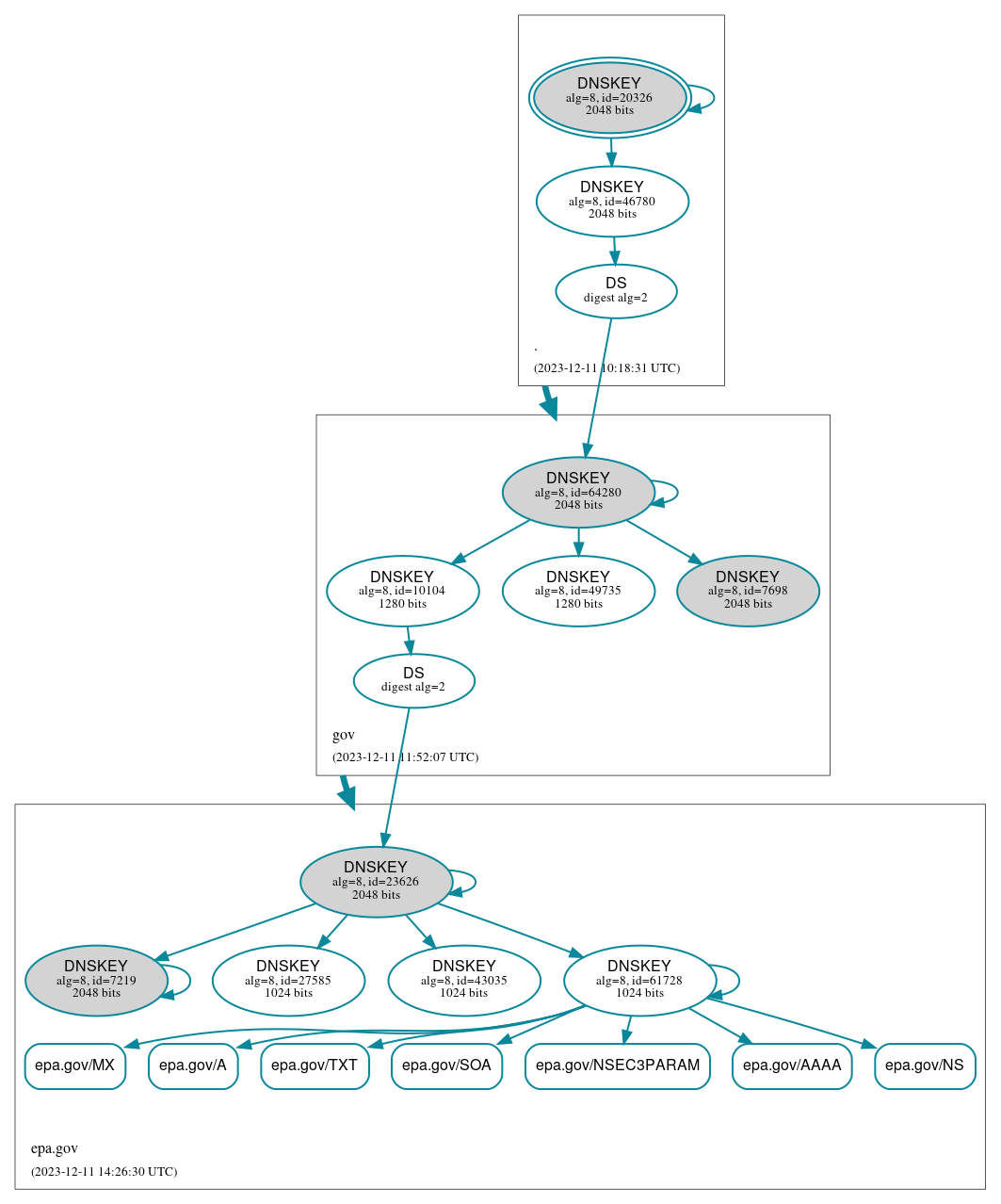 DNSSEC authentication graph