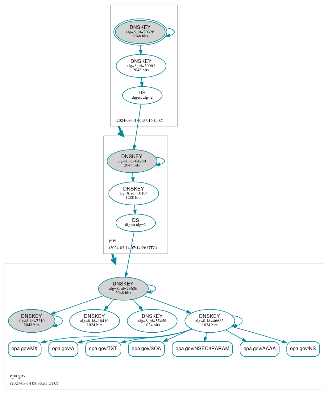 DNSSEC authentication graph