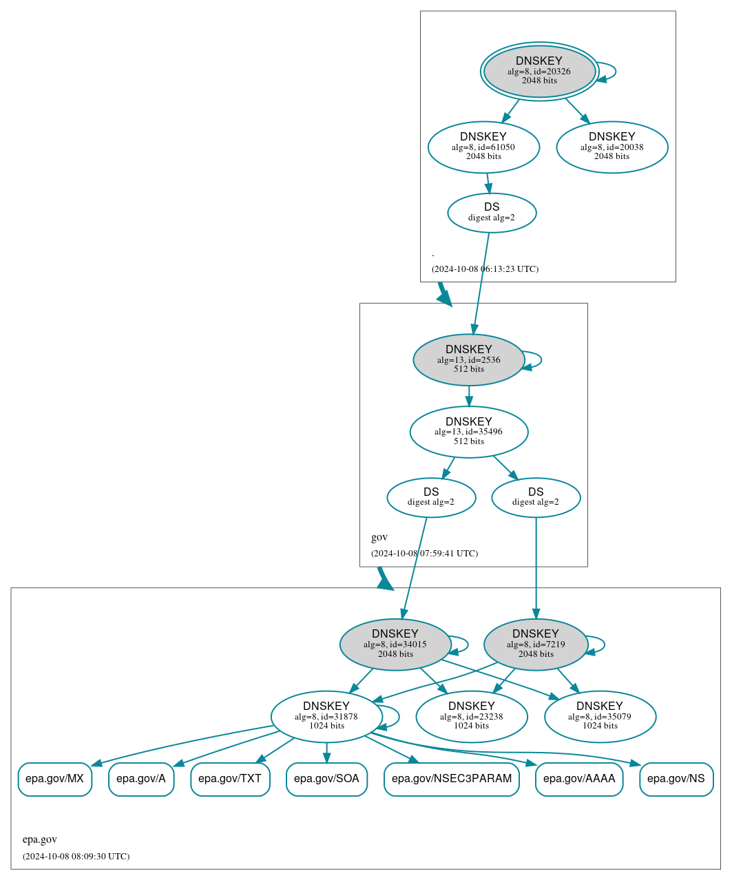 DNSSEC authentication graph