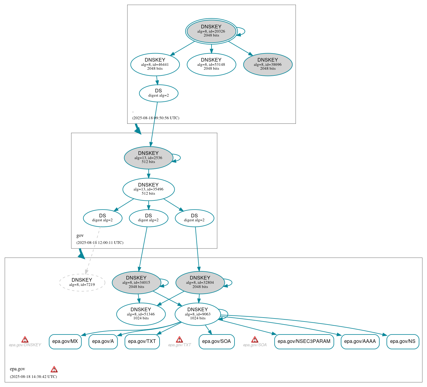 DNSSEC authentication graph