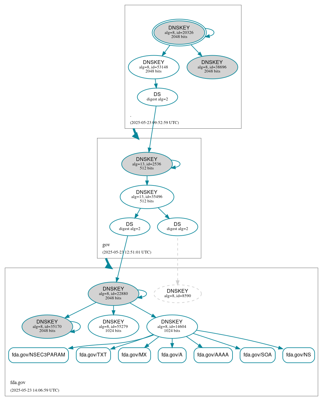 DNSSEC authentication graph