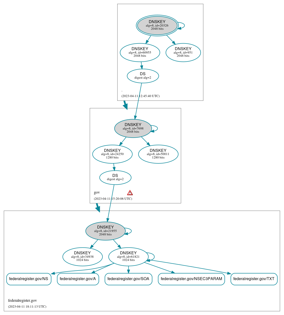 DNSSEC authentication graph