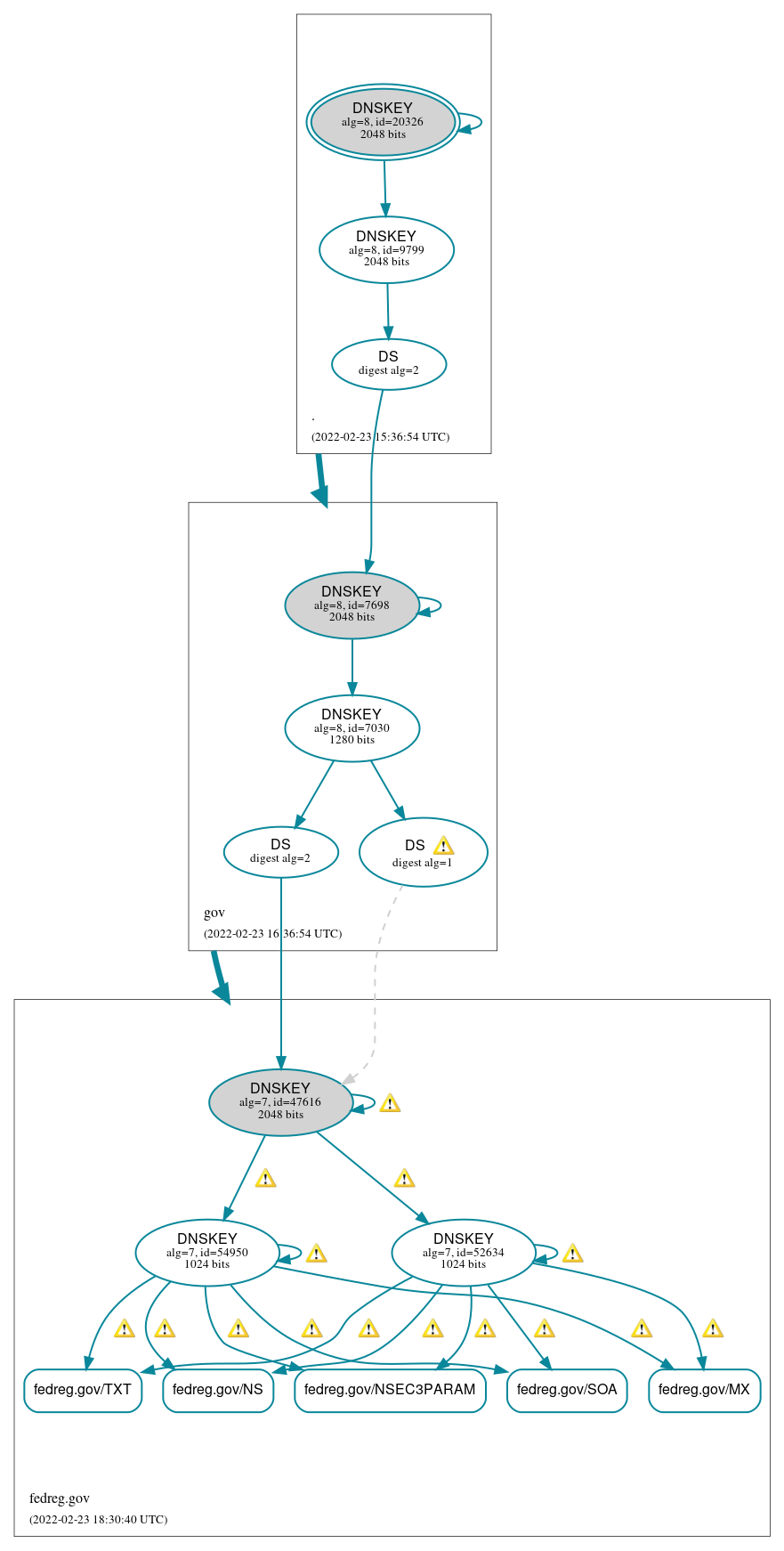 DNSSEC authentication graph