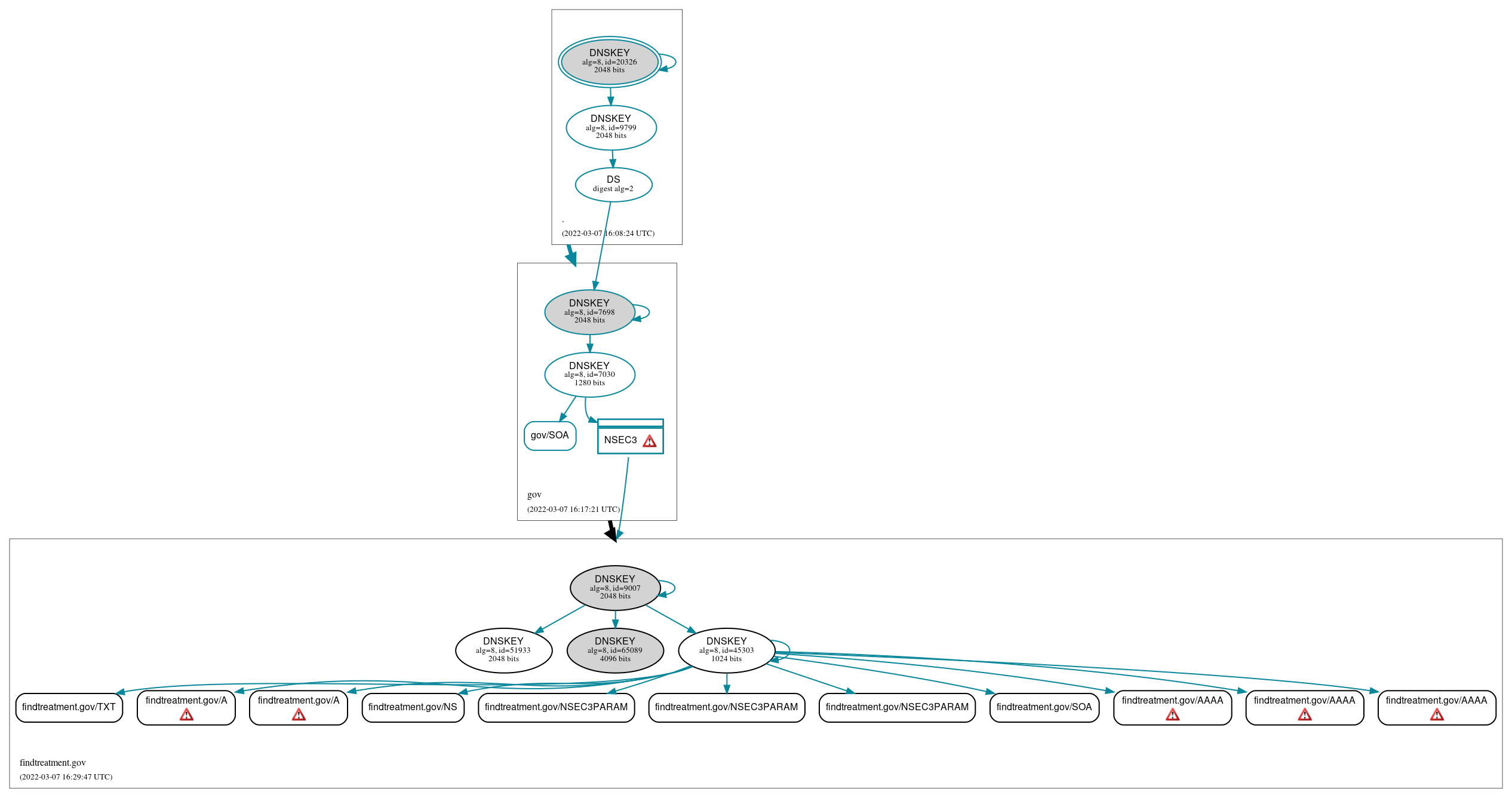 DNSSEC authentication graph