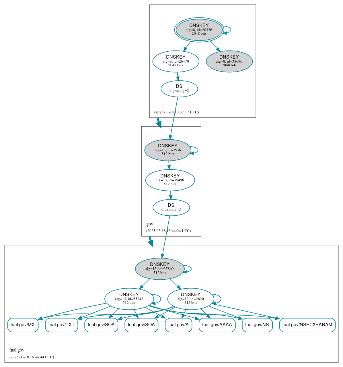 DNSSEC authentication graph