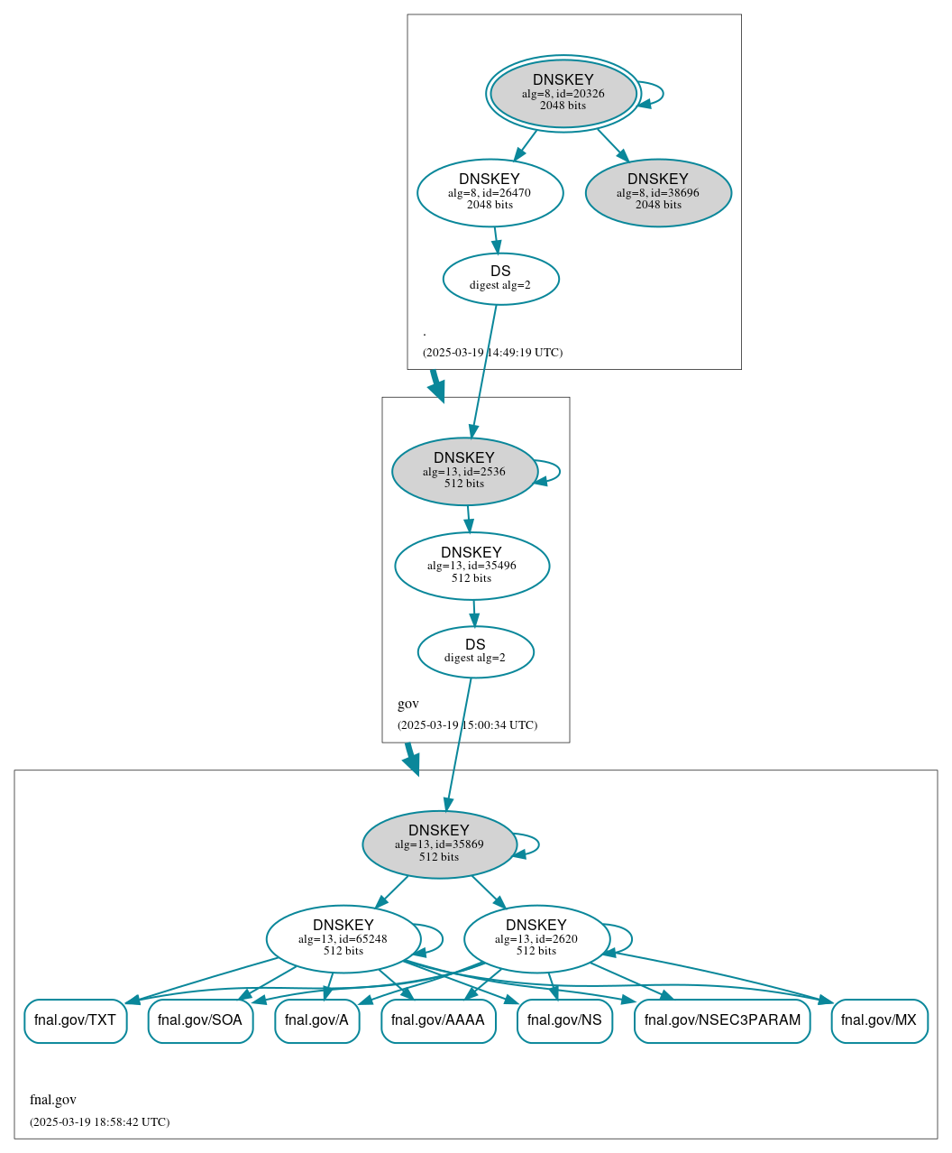 DNSSEC authentication graph