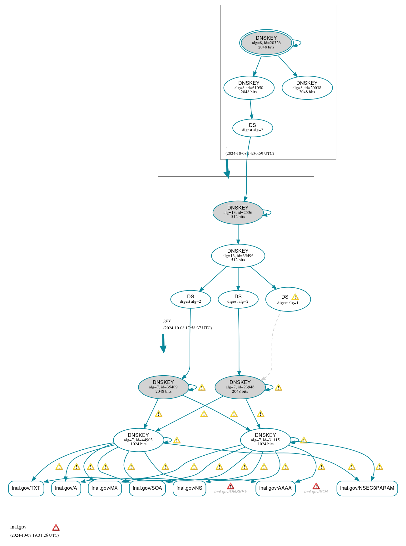 DNSSEC authentication graph