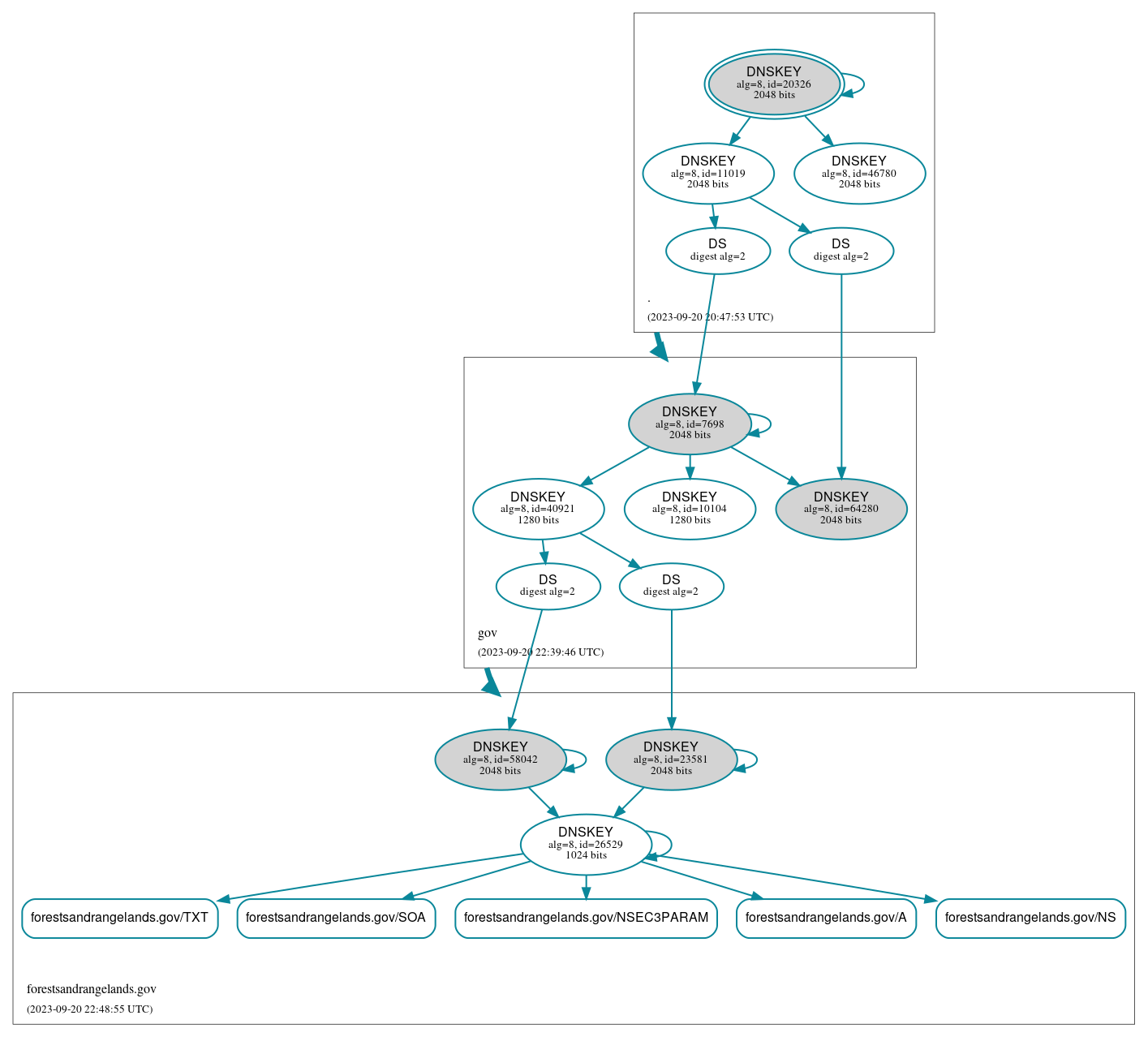 DNSSEC authentication graph