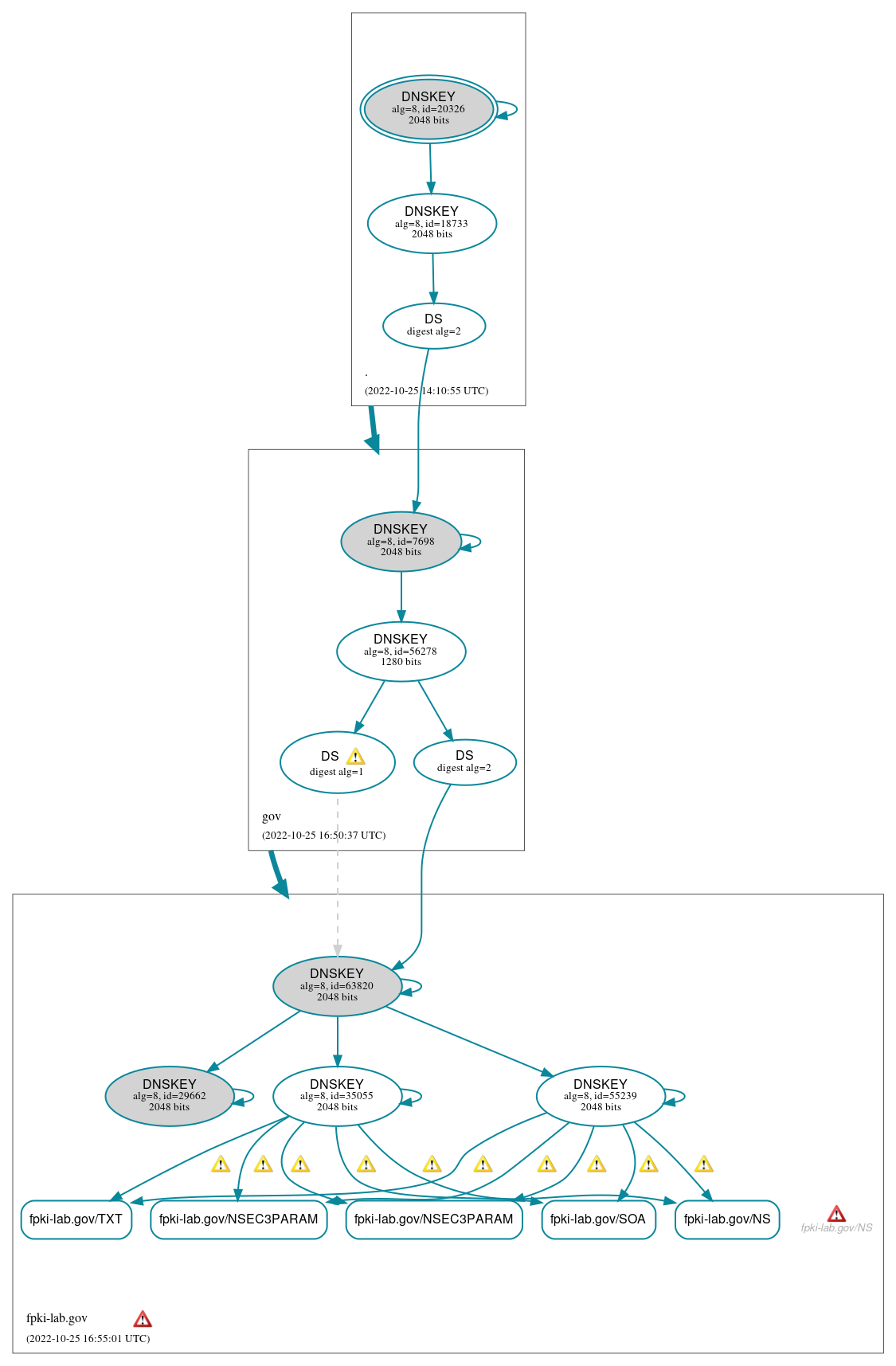 DNSSEC authentication graph