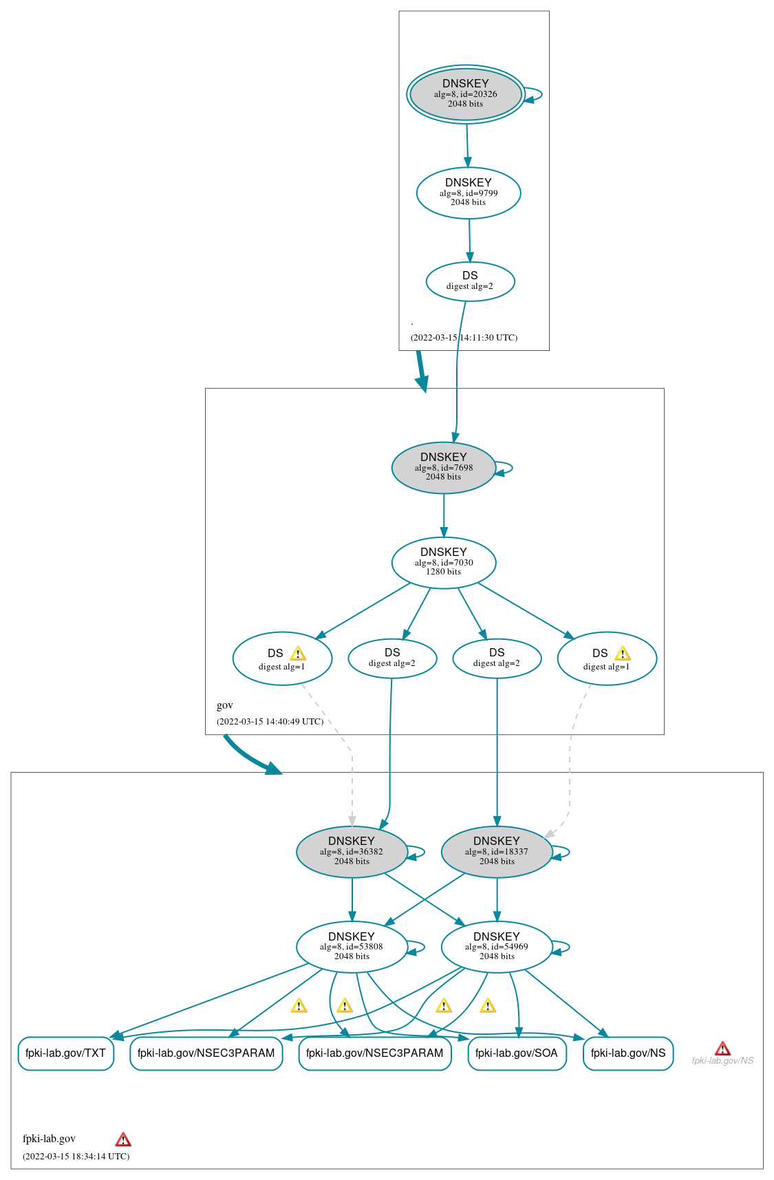 DNSSEC authentication graph