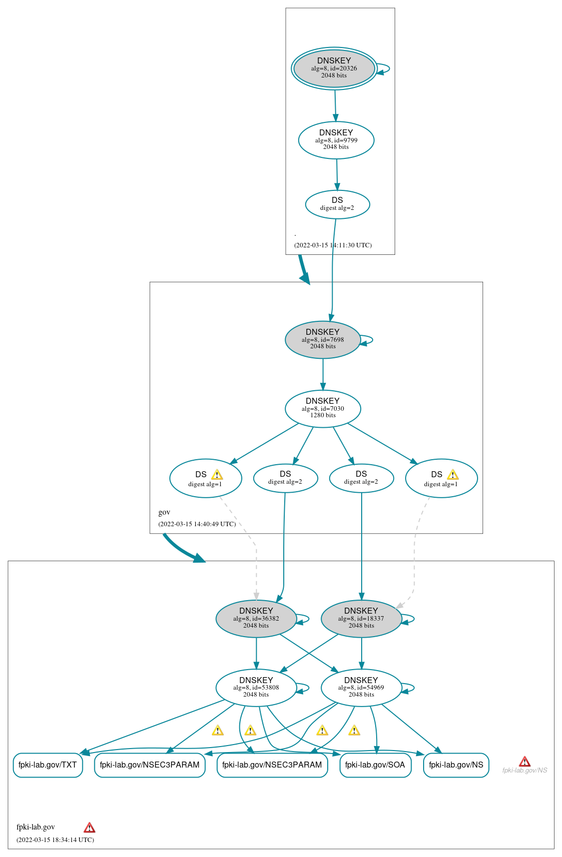 DNSSEC authentication graph