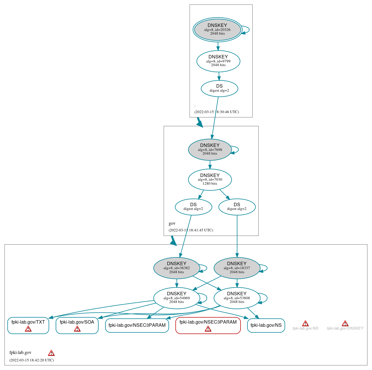 DNSSEC authentication graph