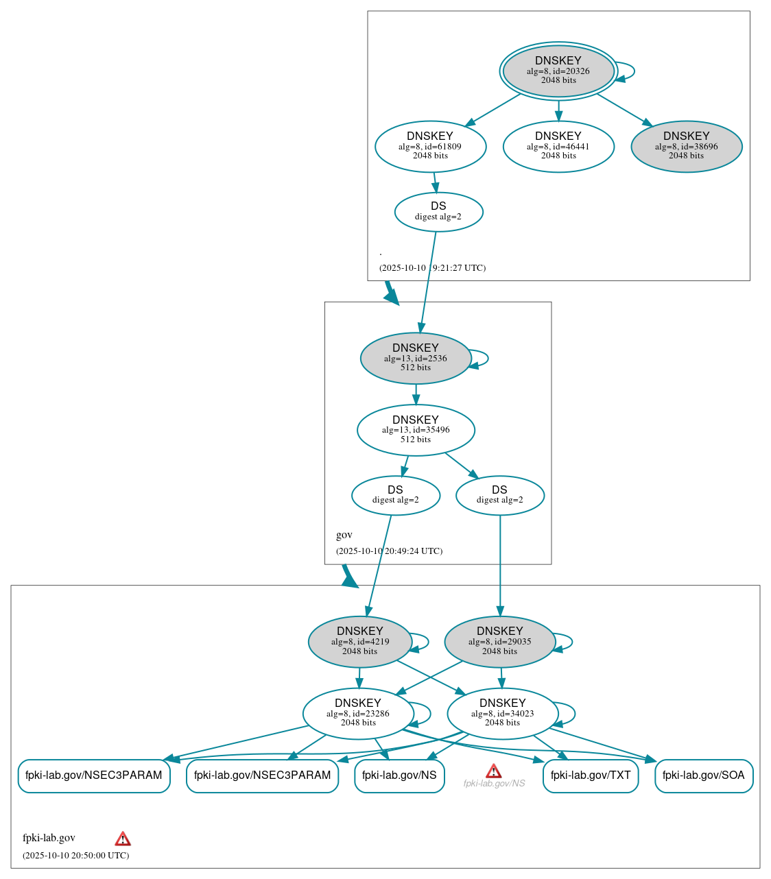 DNSSEC authentication graph