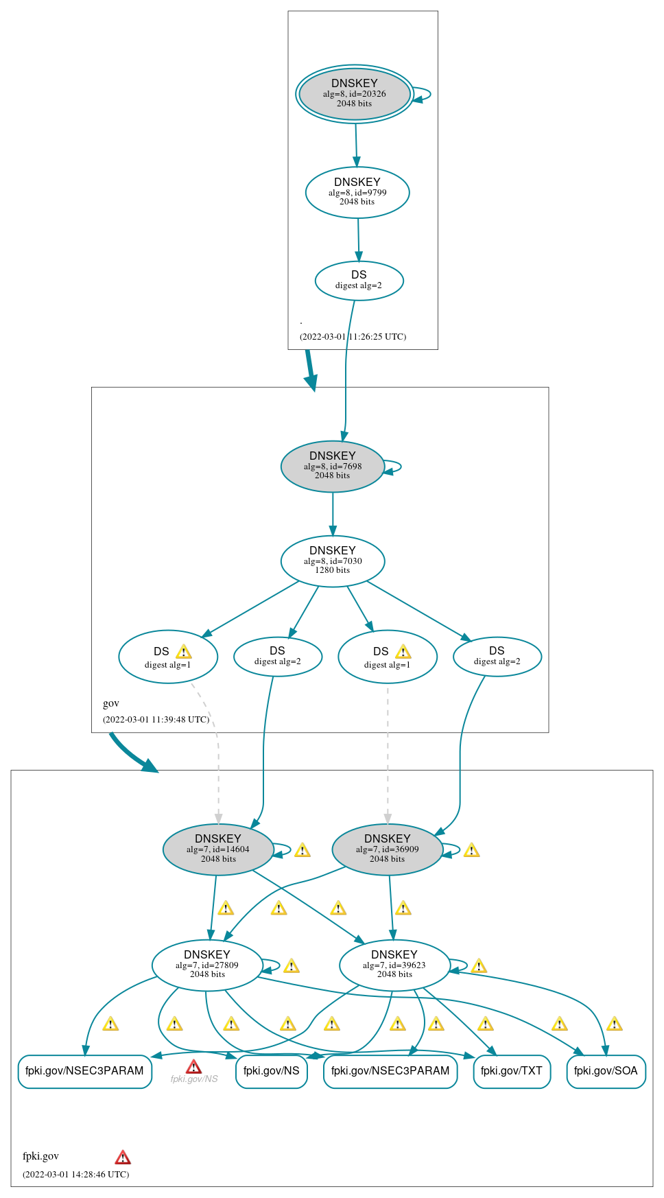 DNSSEC authentication graph