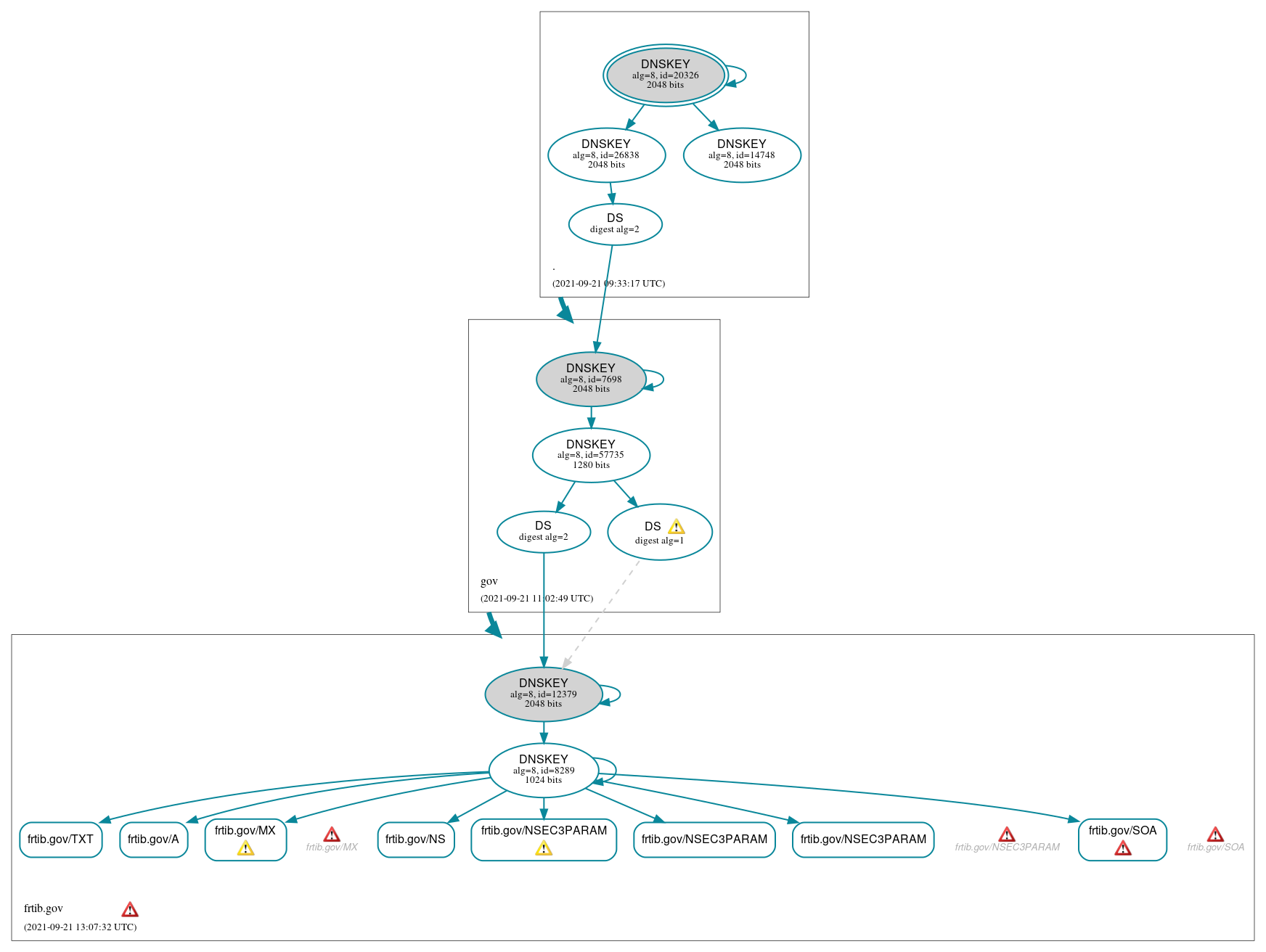 DNSSEC authentication graph