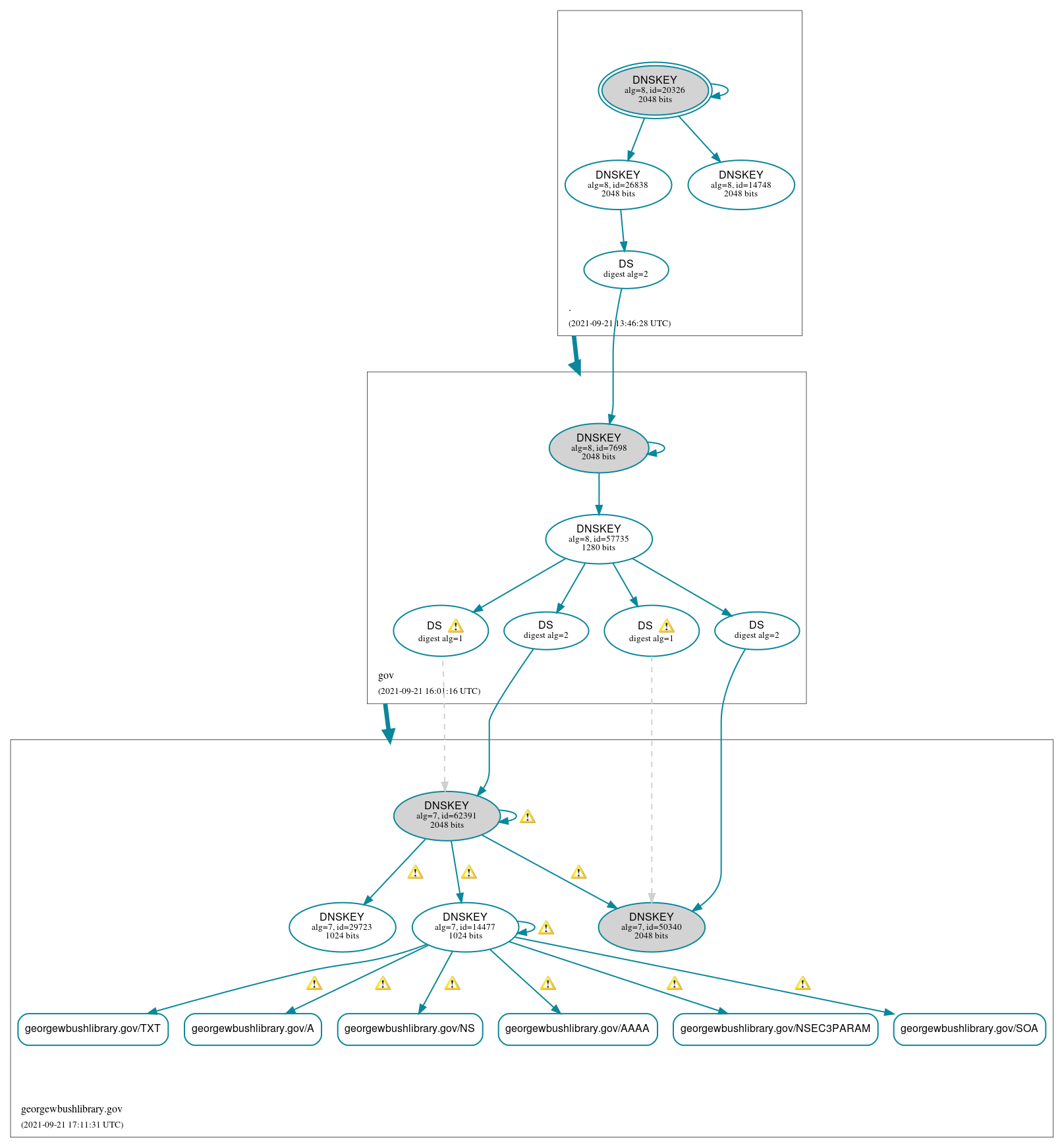 DNSSEC authentication graph