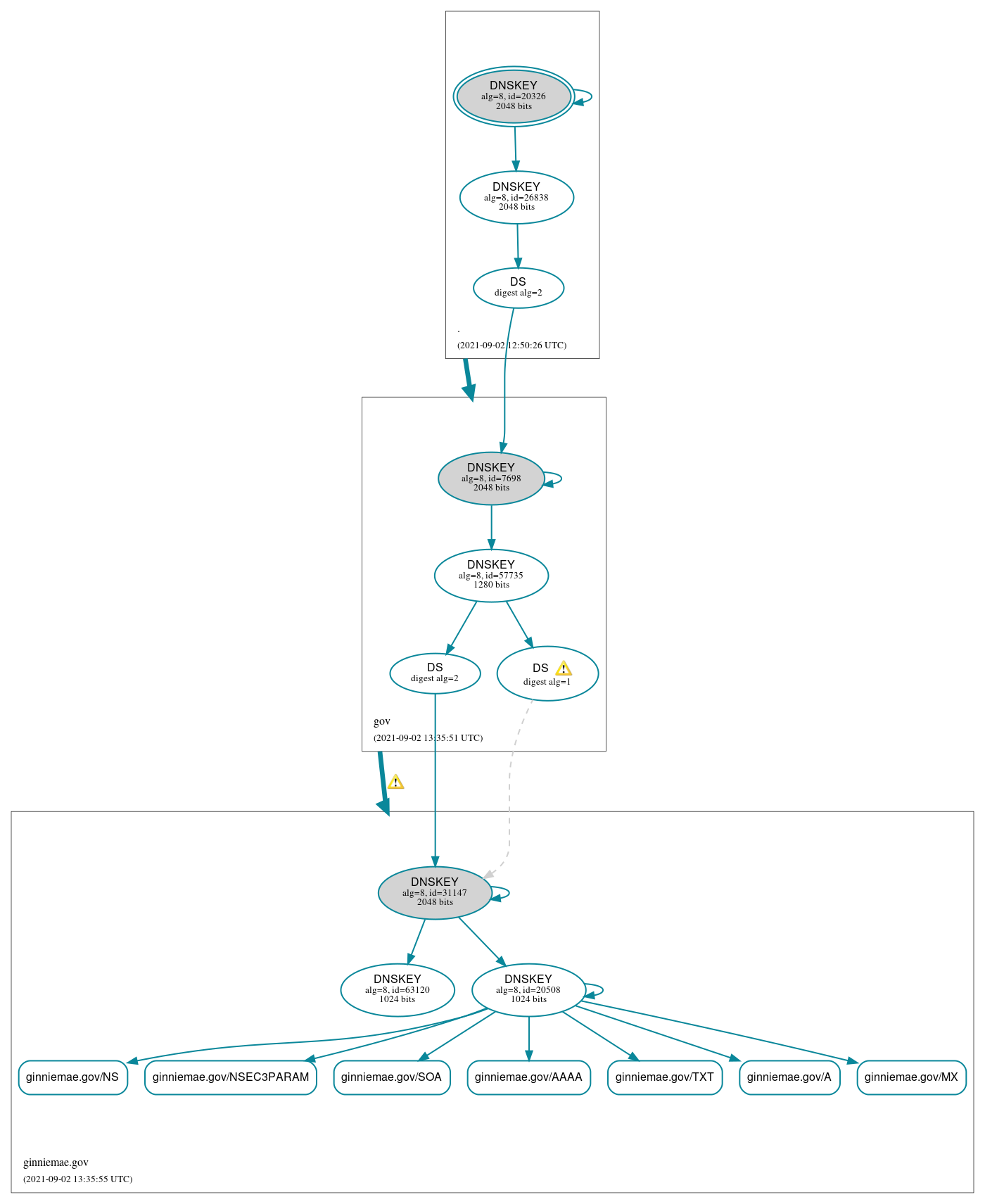 DNSSEC authentication graph