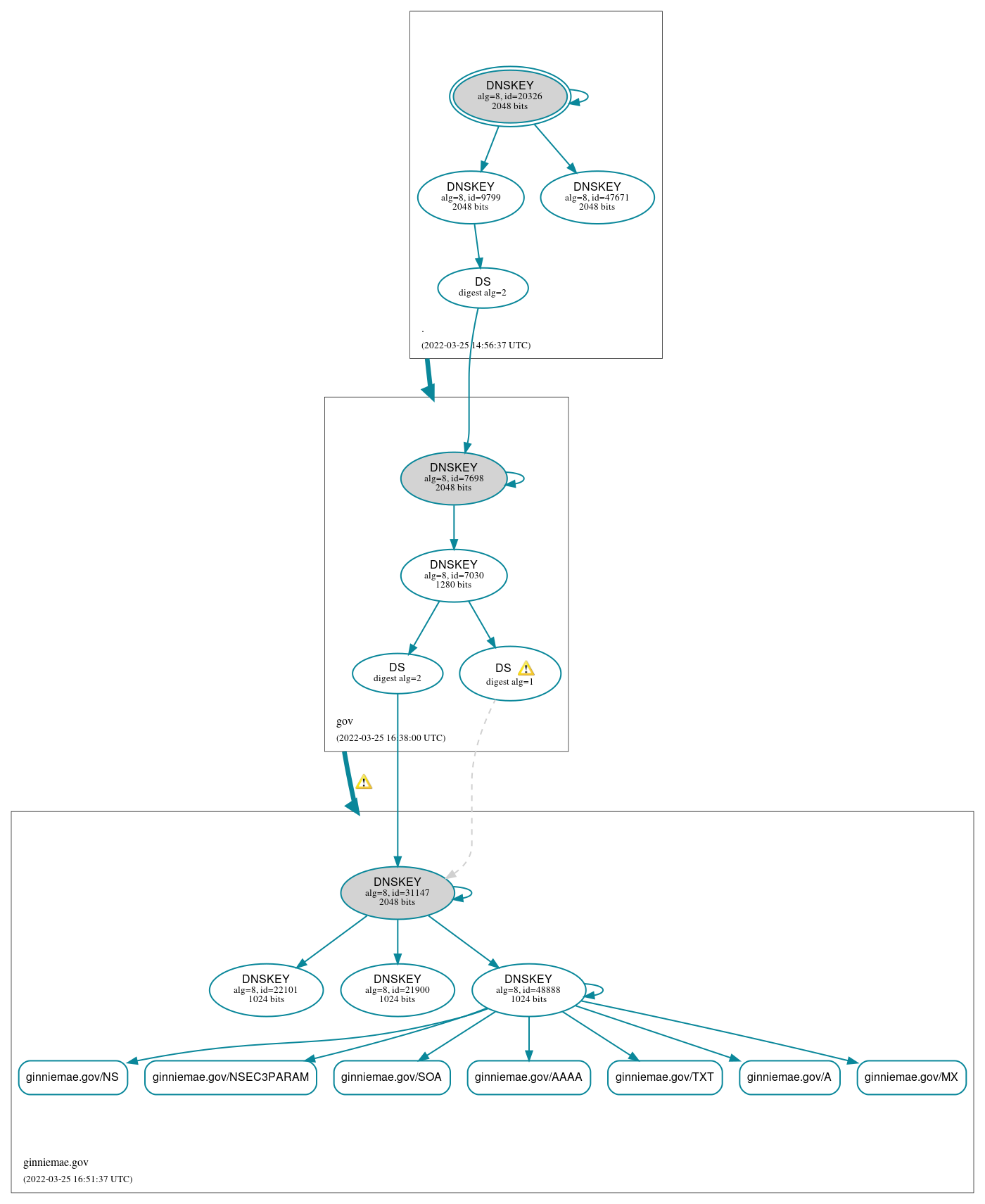 DNSSEC authentication graph