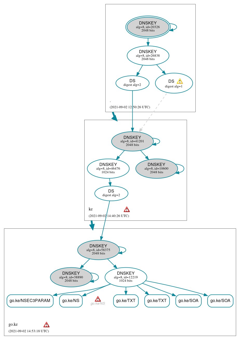 DNSSEC authentication graph