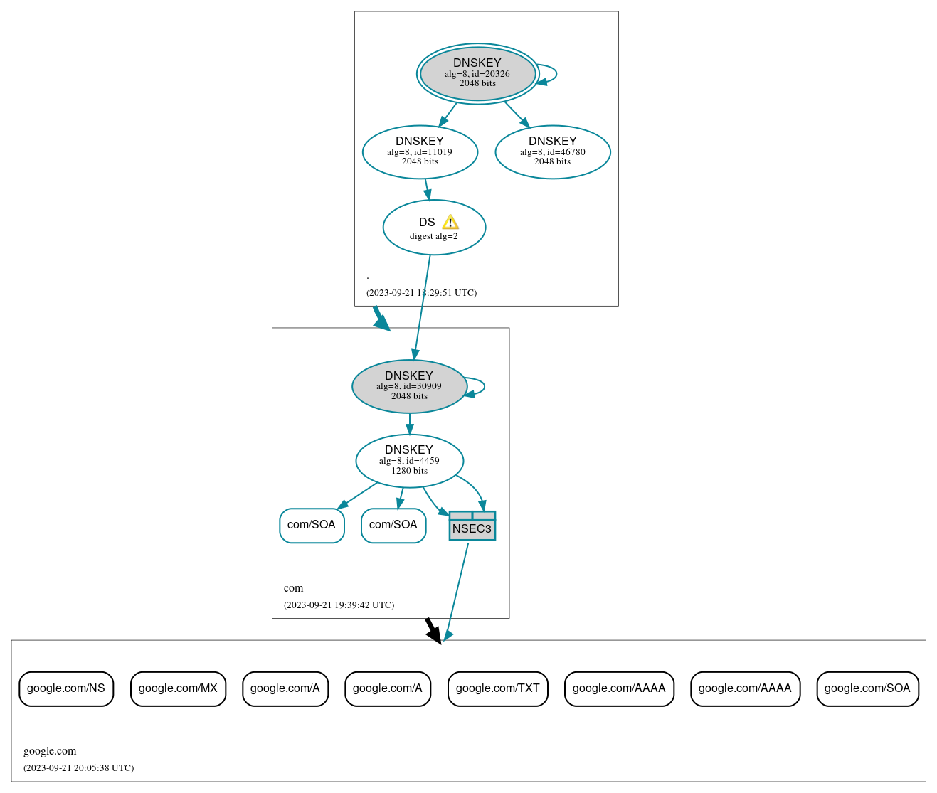 DNSSEC authentication graph