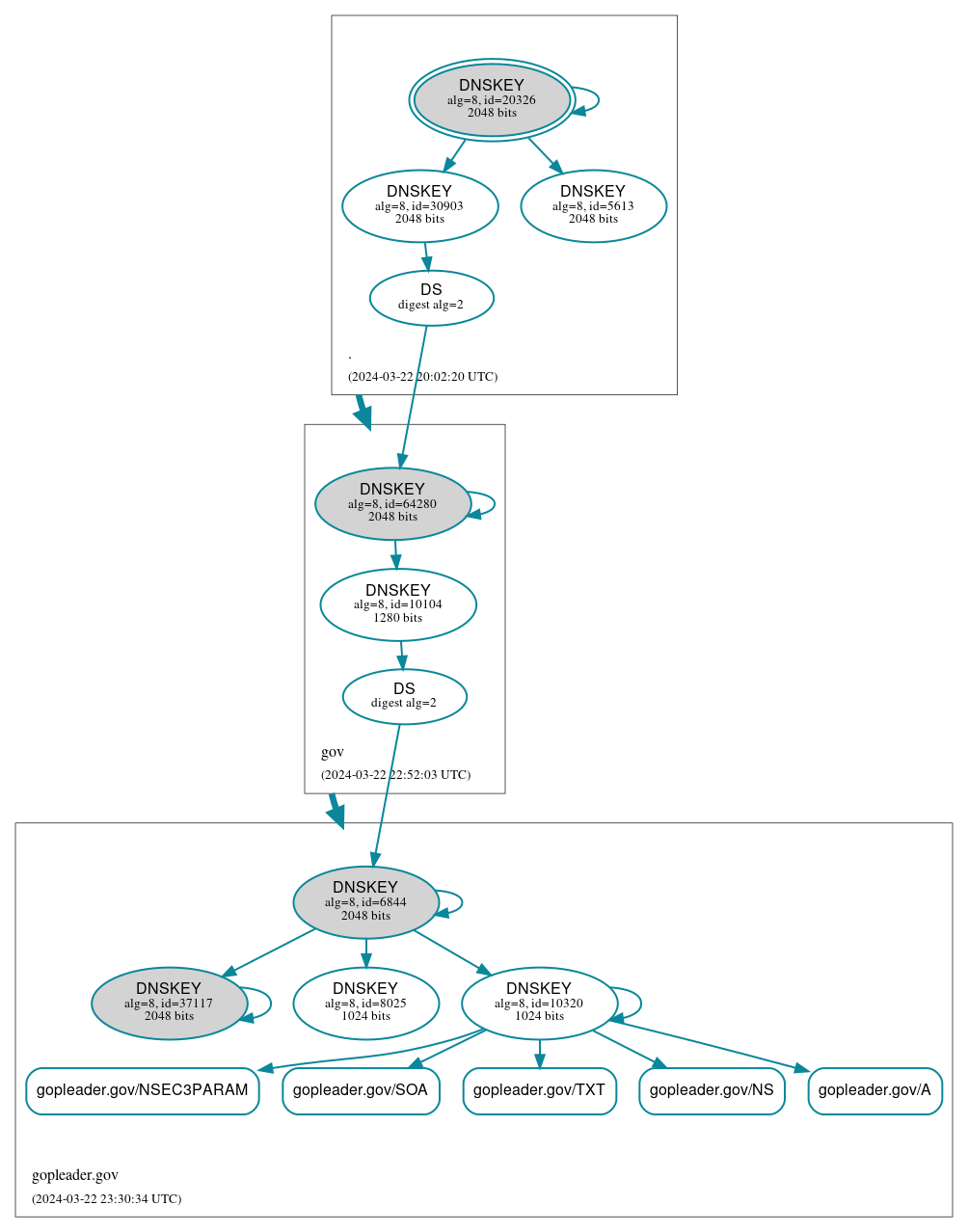 DNSSEC authentication graph