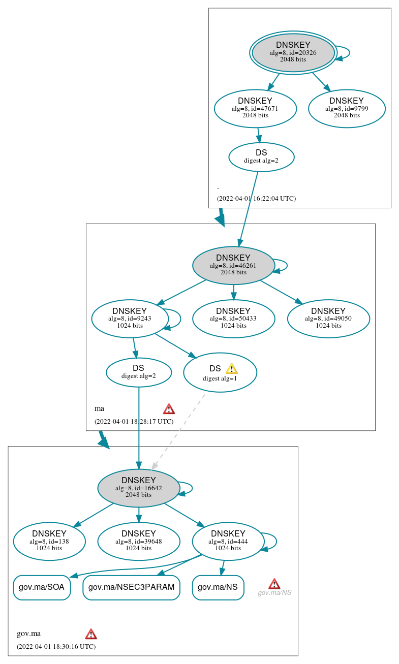 DNSSEC authentication graph