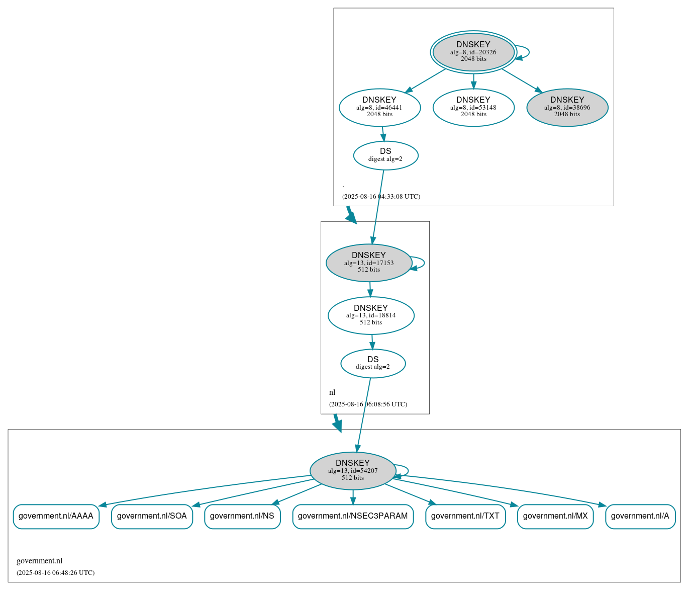 DNSSEC authentication graph