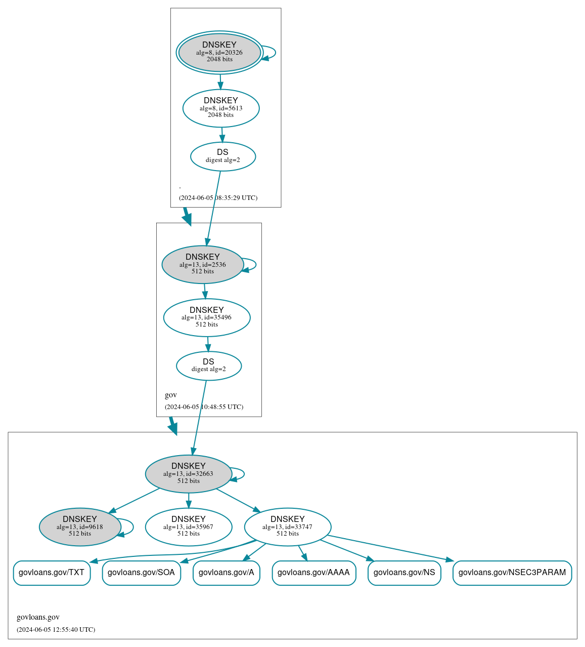 DNSSEC authentication graph