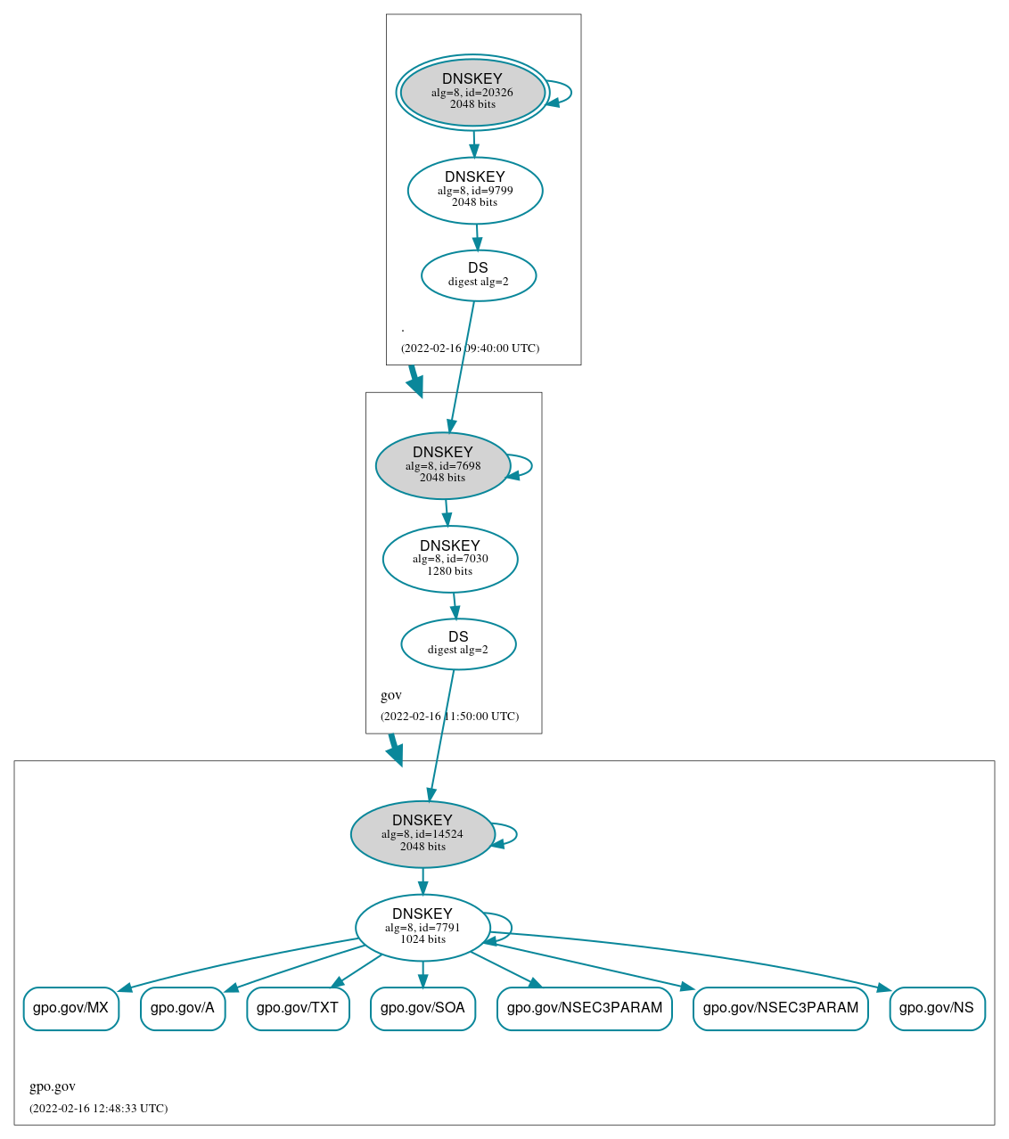 DNSSEC authentication graph