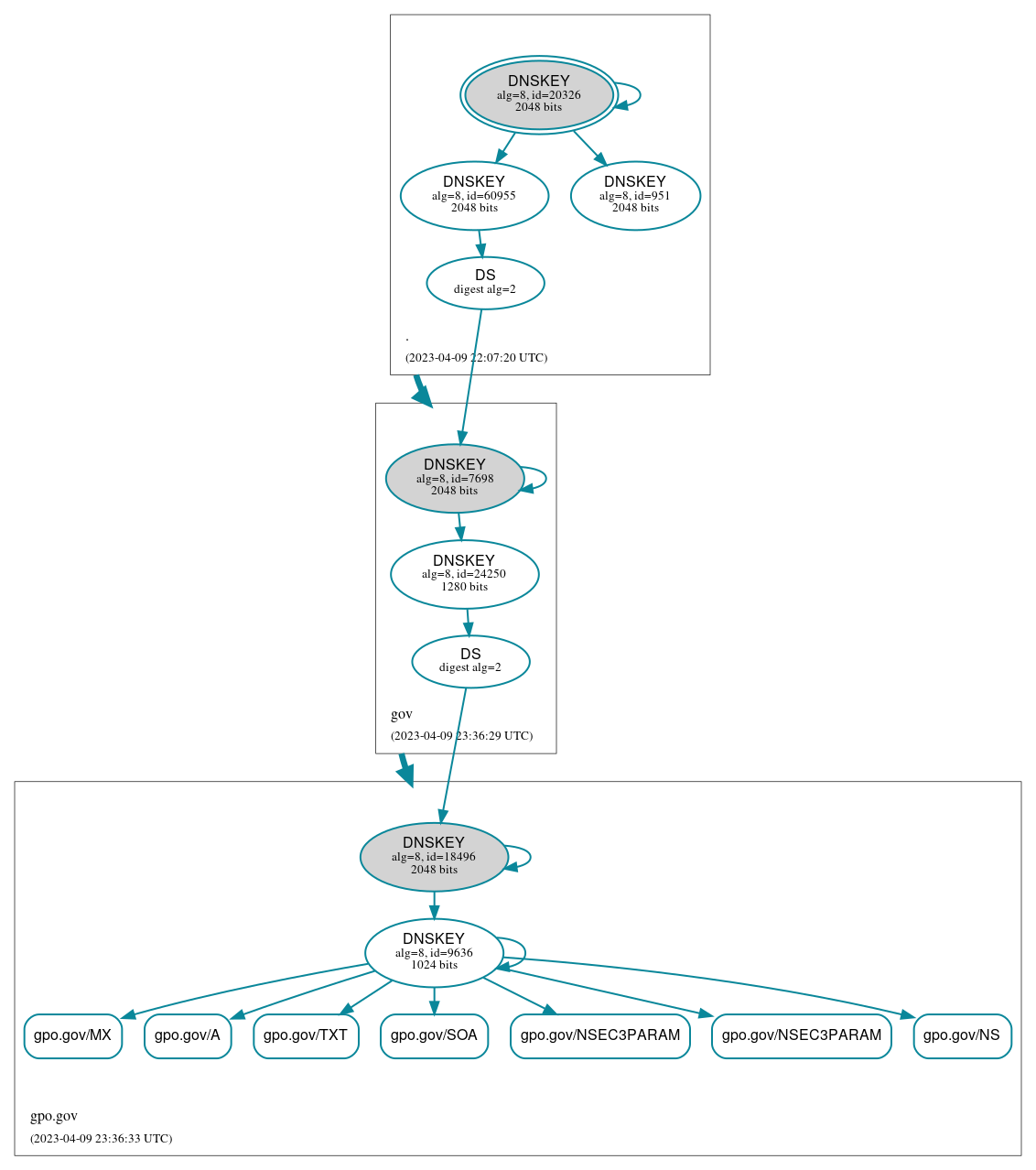 DNSSEC authentication graph