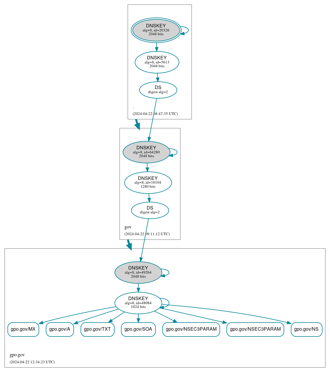 DNSSEC authentication graph